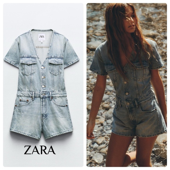 Zara Dresses & Skirts - ZARA WOMEN-TRF DENIM MINI DRESS